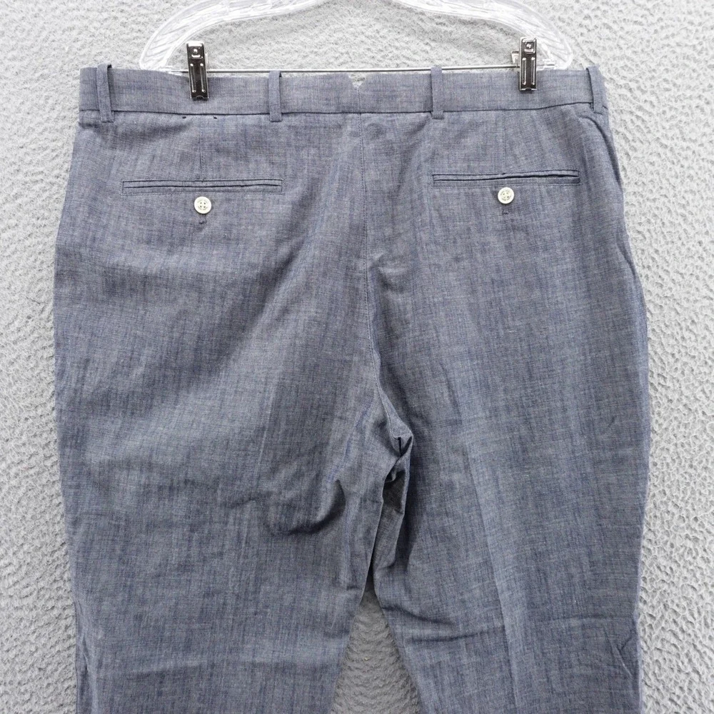 Tasso Elba Mens Blue Dress Pants 38x30 Cotton Straight Leg‎ Flat Front